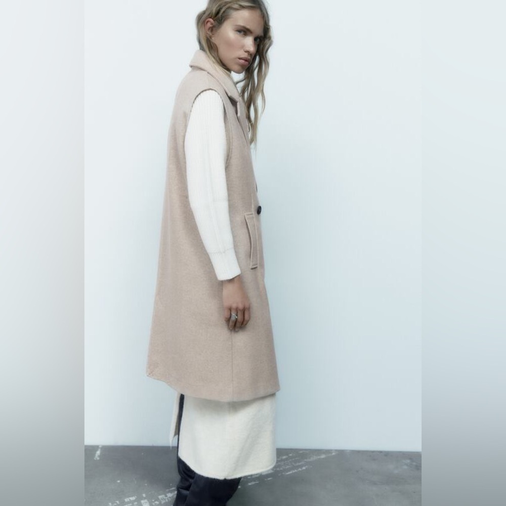 ZARA LONG WAISTCOAT - Picture 7 of 16